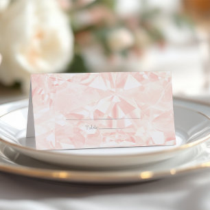 Cartão De Mesa Casamento de Pedra de Gemstone de Rosa Blush