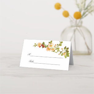 Cartão De Mesa Casamento de Pedras de Aquarela de Flor de Maçã