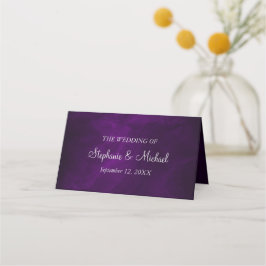 Cartão De Mesa Casamento de Prata Roxo Elegante