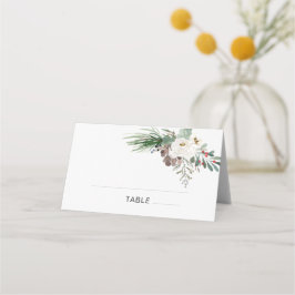 Cartão De Mesa Casamento de Rosa de inverno