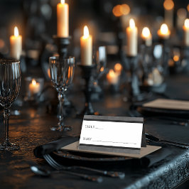 Cartão De Mesa Casamento de Rosas Pretos Góticos Raven e Pretos
