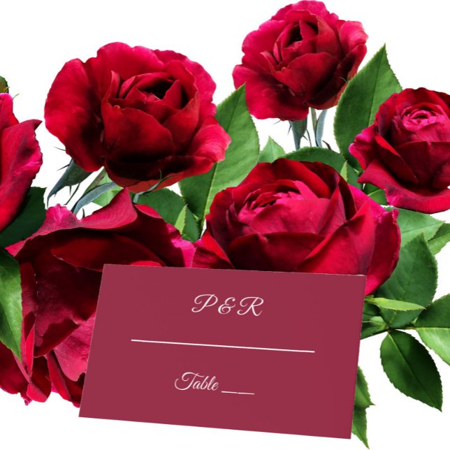 Cartão De Mesa Casamento de Script Simples Estilizado de Cranberr (In Situ Wedding)