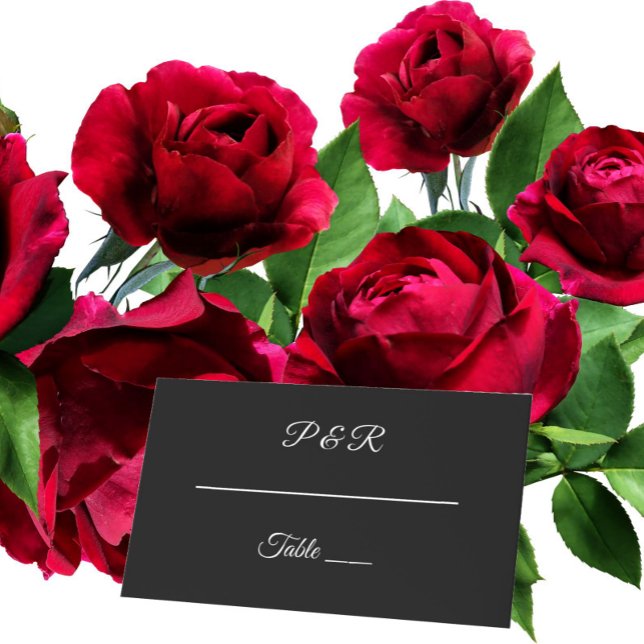 Cartão De Mesa Casamento de Script Simples Preto Estilizado (In Situ Wedding)