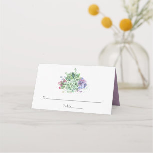 Cartão De Mesa Casamento de Succulents de Cactus Desert Watercolo