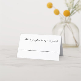 Cartão De Mesa Casamento de Tipografia Minimalista Simples Manusc