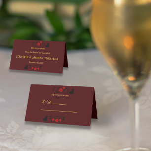 Cartão De Mesa Casamento de União Encantada