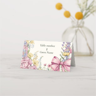 Cartão De Mesa Casamento de vintage com armação floral