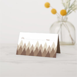 Cartão De Mesa Casamento de Woodland da Floresta Castanha