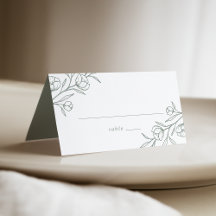 Casamento Desenhado Floral Verde Sálvia