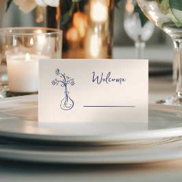 Cartão De Mesa Casamento Desenho à Mão Rabisco Caprichoso