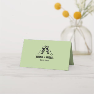 Cartão De Mesa casamento do desenhar de segunda mão