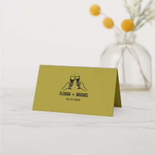 Cartão De Mesa casamento do desenhar de segunda mão