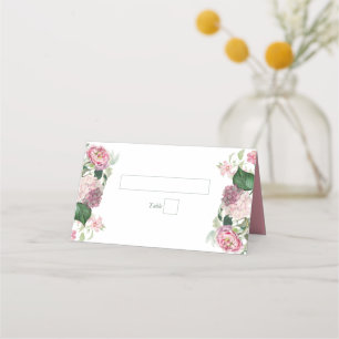Cartão De Mesa Casamento do Jardim das Flores Rosa Romântica com