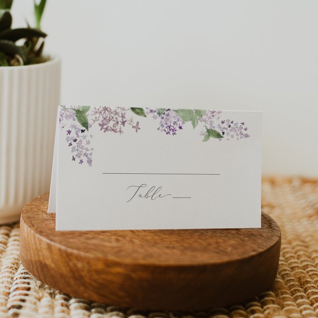 Cartão De Mesa Casamento Dobrado do Monograma Rustic Lilac (Criador carregado)