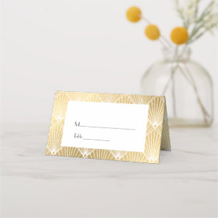 Cartão De Mesa Casamento Dourado da arte Gatsby