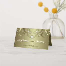Cartão De Mesa Casamento Dourado vitoriano e legante luxuoso