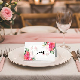 Cartão De Mesa Casamento econômico jardim de rosas em branco