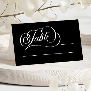 Cartão De Mesa Casamento Elegante Clássico Minimalista