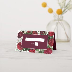 Cartão De Mesa Casamento Elegante De Aquarela Floral Moderna Burg