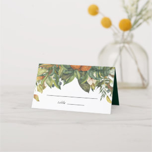 Cartão De Mesa Casamento Elegante De Citrinos Botânicos