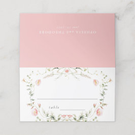 Cartão De Mesa Casamento Elegante De Cores De Água Rosa Selvagens