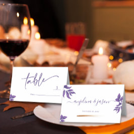 Cartão De Mesa Casamento Elegante de Eucalipto Purple Emerald