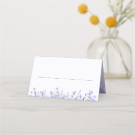 Cartão De Mesa Casamento Elegante de Flores Brancas e lavandas