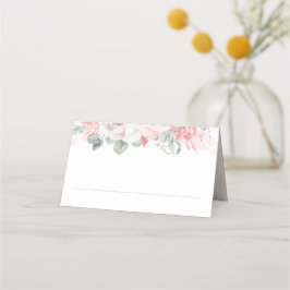 Cartão De Mesa Casamento Elegante De Flores De Água Rosa Suaves