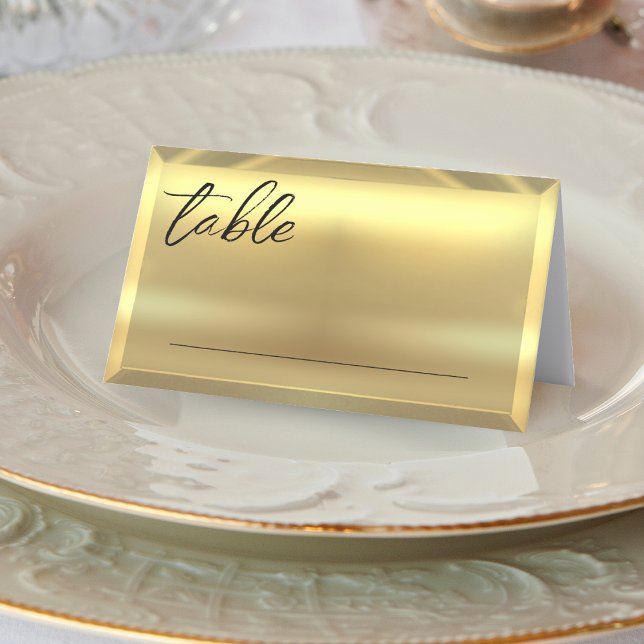 Cartão De Mesa Casamento Elegante do Bar Dourado (Gold Bar Elegant Wedding Place Card)