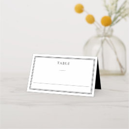 Cartão De Mesa Casamento Elegante em Preto e Branco