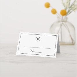 Cartão De Mesa Casamento Elegante Preto e Branco Tradicional