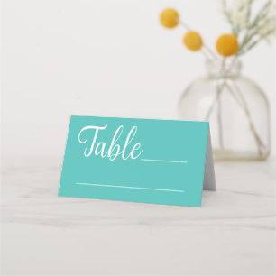 Cartão De Mesa Casamento Elegante Teal White