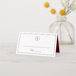 Cartão De Mesa Casamento Elegante Tradicional Borgonha
