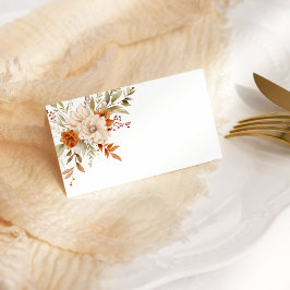 Cartão De Mesa Casamento em laranja Queimado Moderno