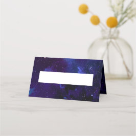 Cartão De Mesa Casamento espacial. Estrelas noturnas. Galáxia mod