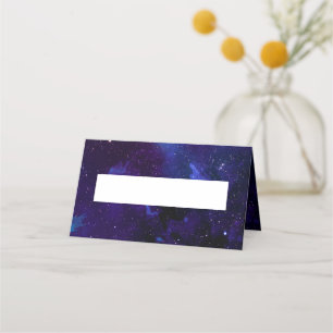 Cartão De Mesa Casamento espacial. Estrelas noturnas. Galáxia mod