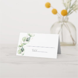 Cartão De Mesa Casamento Eucalyptus Greenery Watercolor