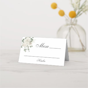 Cartão De Mesa Casamento Floral Boho Espanhol