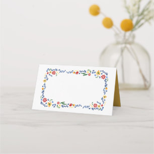 Cartão De Mesa Casamento Floral Bordado