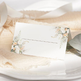 Cartão De Mesa Casamento Floral Branco Rústico