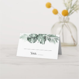 Cartão De Mesa Casamento Floral Branco Tropical Greenery