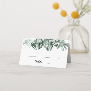 Cartão De Mesa Casamento Floral Branco Tropical Greenery