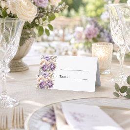 Cartão De Mesa Casamento floral champanhe lavanda