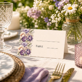 Cartão De Mesa Casamento floral champanhe lavanda