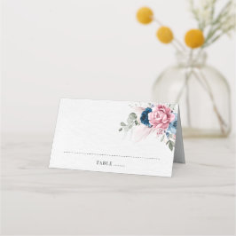 Cartão De Mesa Casamento Floral Cor-de-Rosa Cor-de-Rosa Marinho A