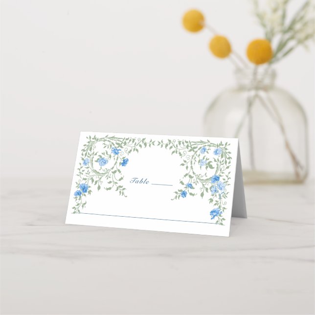 Cartão De Mesa Casamento Floral das Flores Selvagens de Aquarela  (Frente)