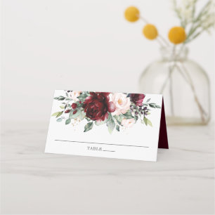 Cartão De Mesa Casamento Floral de Blush de Chic Watercolor