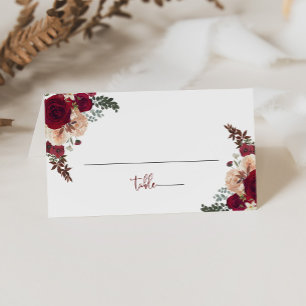 Cartão De Mesa Casamento Floral De Blush Rosa-Rosa-Brilhante