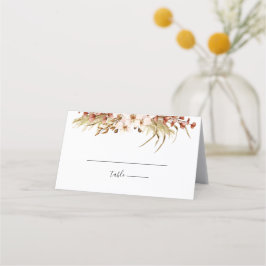 Cartão De Mesa Casamento Floral de Boho Minimal