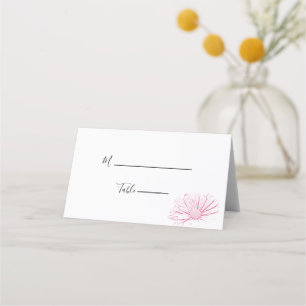 Cartão De Mesa Casamento Floral de Efeito Daisy Rosa